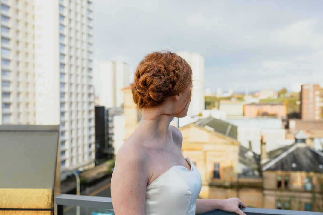 bride-looking-out-glasgow-skyline