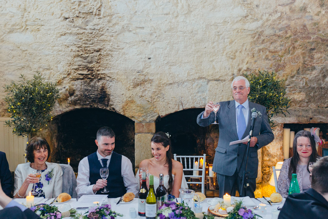 father-of-bride-toasting-lochnell-castle