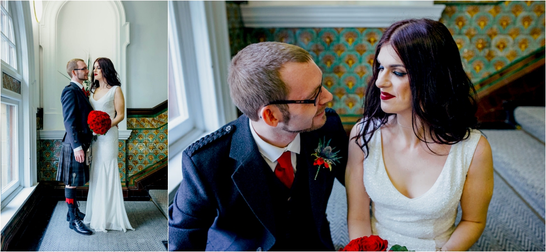 couple-standing-on-stairs-in -glasgow-city-chambers
