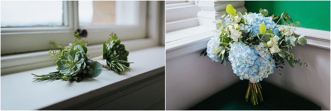 succulent-button-holes-rosemary-hydrangea-bouquet
