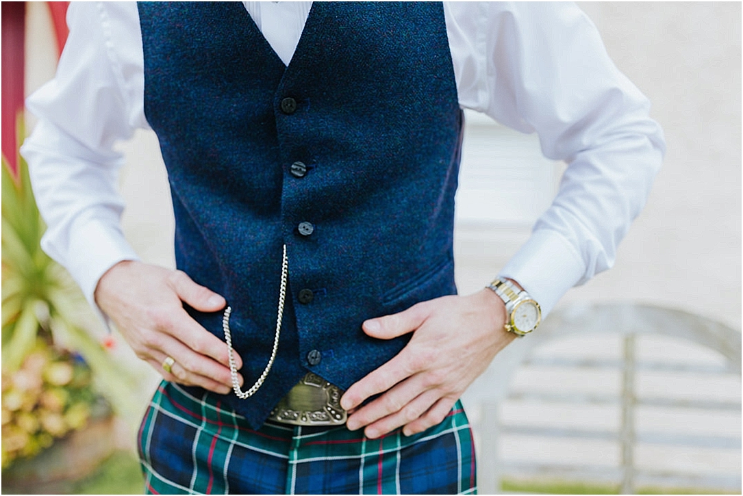 blue-waistcoat-tartan-trousers-wedding-outfit