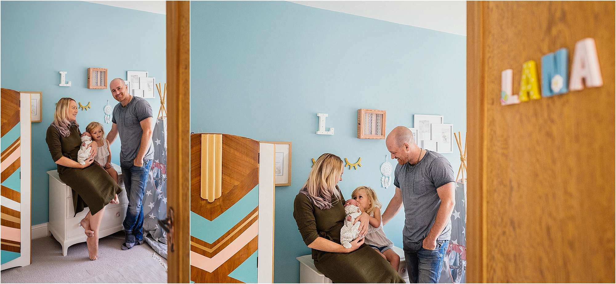 family-standing-in-daughters-room-pastel-colours
