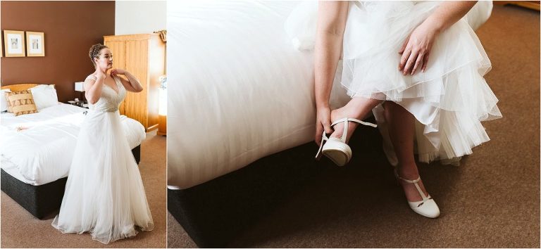 bride-puts-on-wedding-shoes