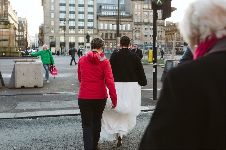 wedding-party-crossing-road-on-to-george-square