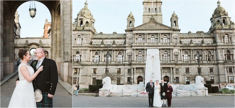 family-pose-outside-glasgow-city-chambers-in-george-square