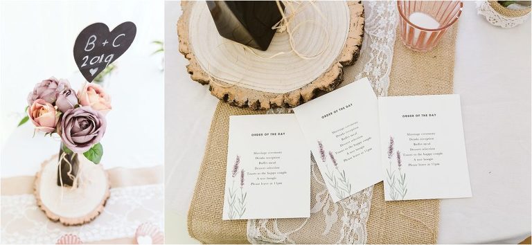 order-of-service-wooden-slice-and-hessian-table-runner