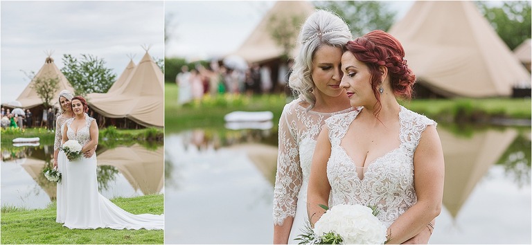 bride-standing-behind-wife-smiling-close-up-of-couple-looking-at-each-other